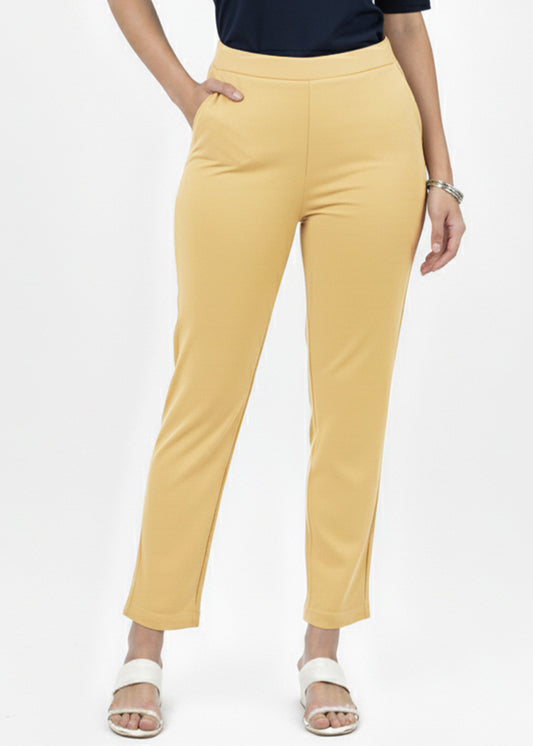 Super Soft Cotton Straight Pants - Beige