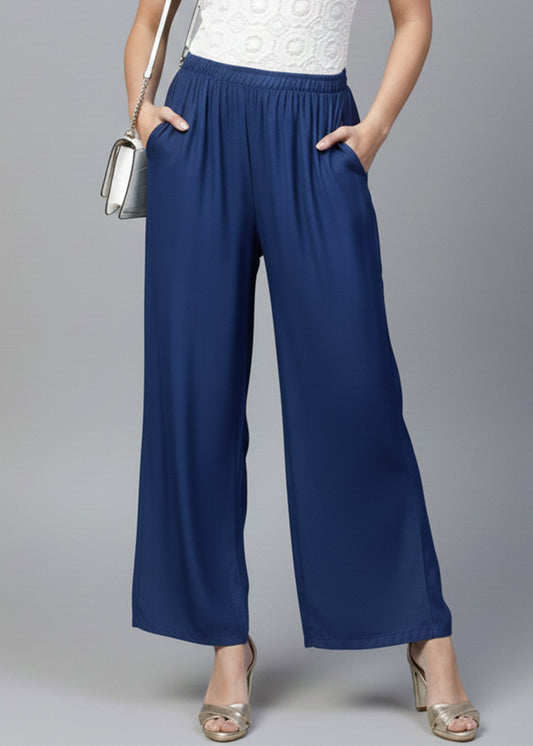 Stylish Women's Palazzo - Royal Blue