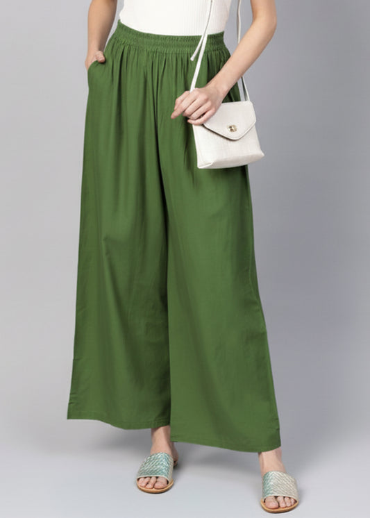 Stylish Women's Palazzo - Olive Green