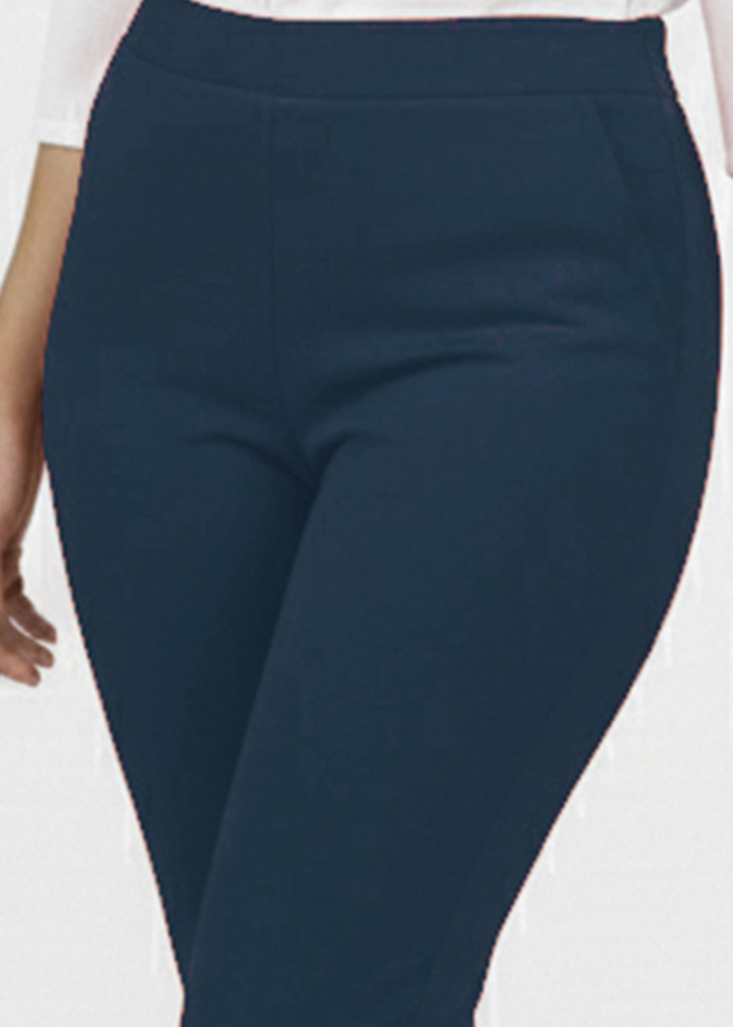 Super Soft Cotton Straight Pants - Navy Blue