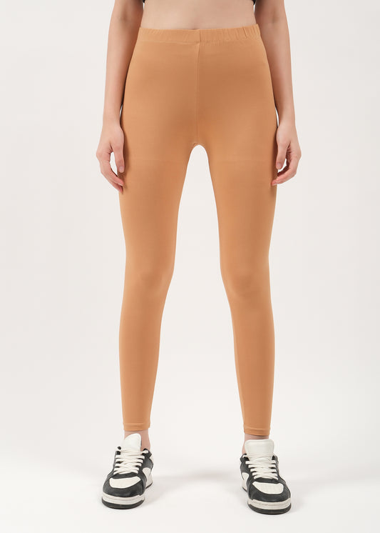 Women Ankle Length Leggings - Golden