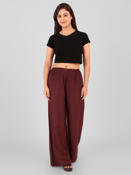 Stylish Women's Palazzo - Coffee Brown