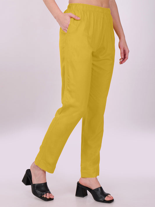 Stylish Women's Rayon Kurti Pants - Mustard