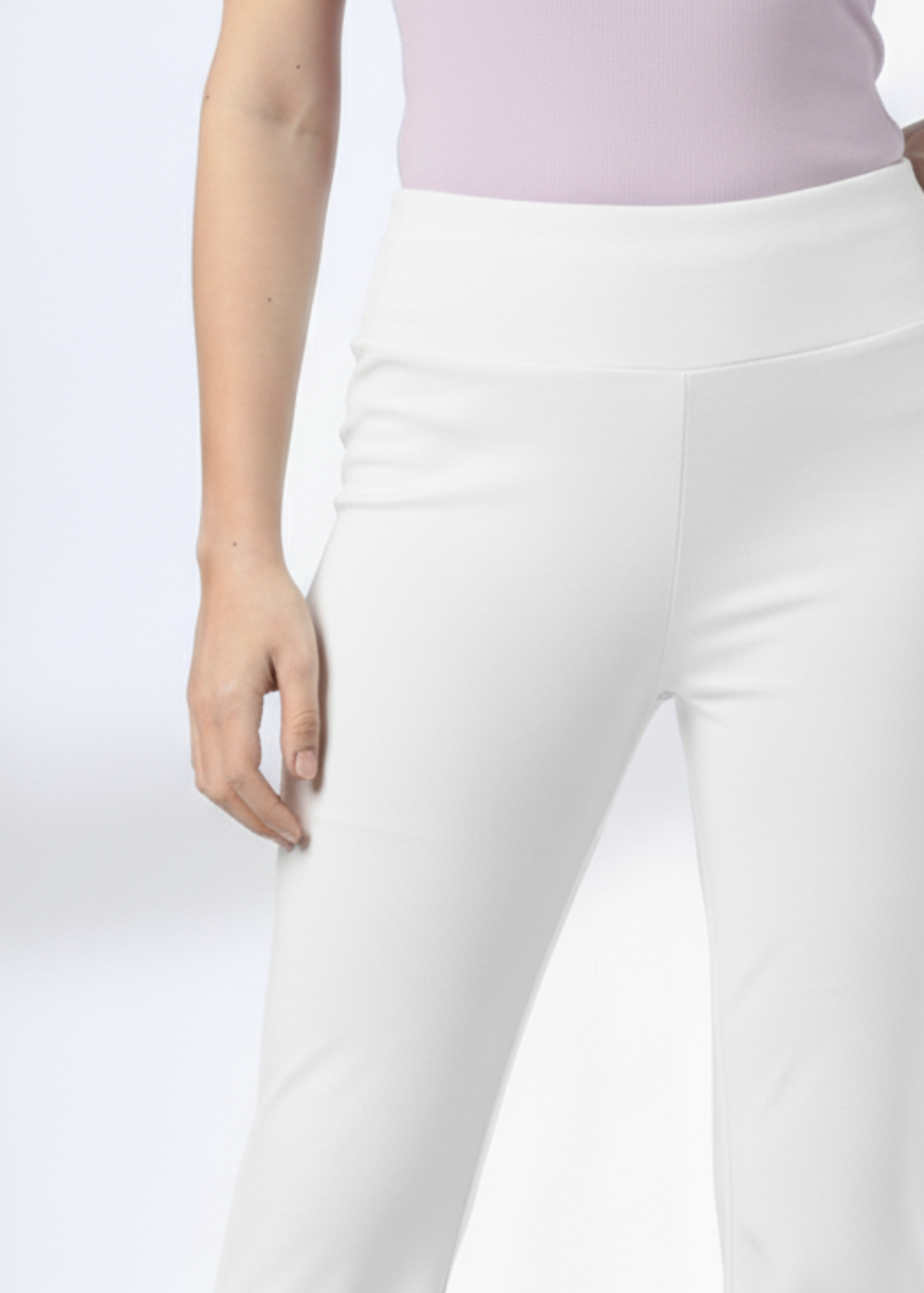 Super Soft Cotton Flared Pants - White
