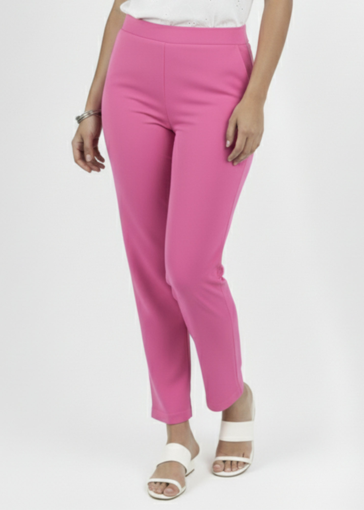 Super Soft Cotton Straight Pants - Magenta
