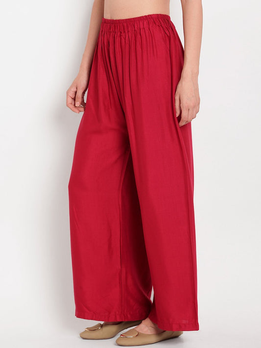 Stylish Women's Palazzo - Maroon