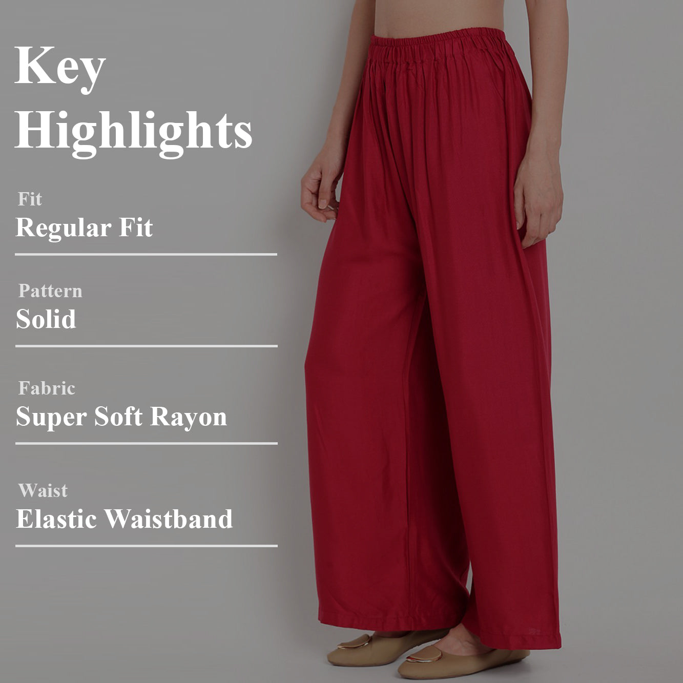 Stylish Women's Palazzo - Maroon