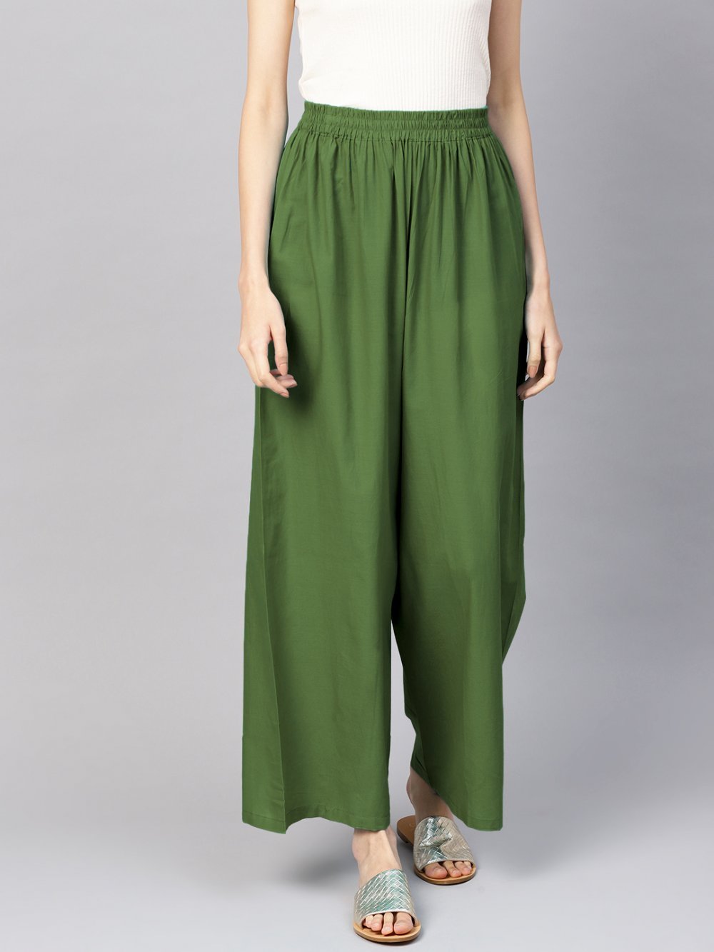 Stylish Women's Palazzo - Olive Green