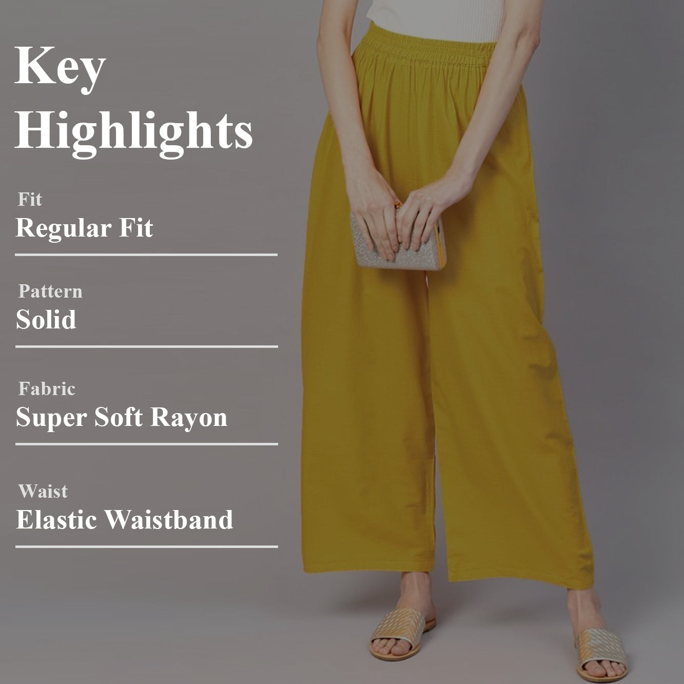Stylish Women's Palazzo - Mustard