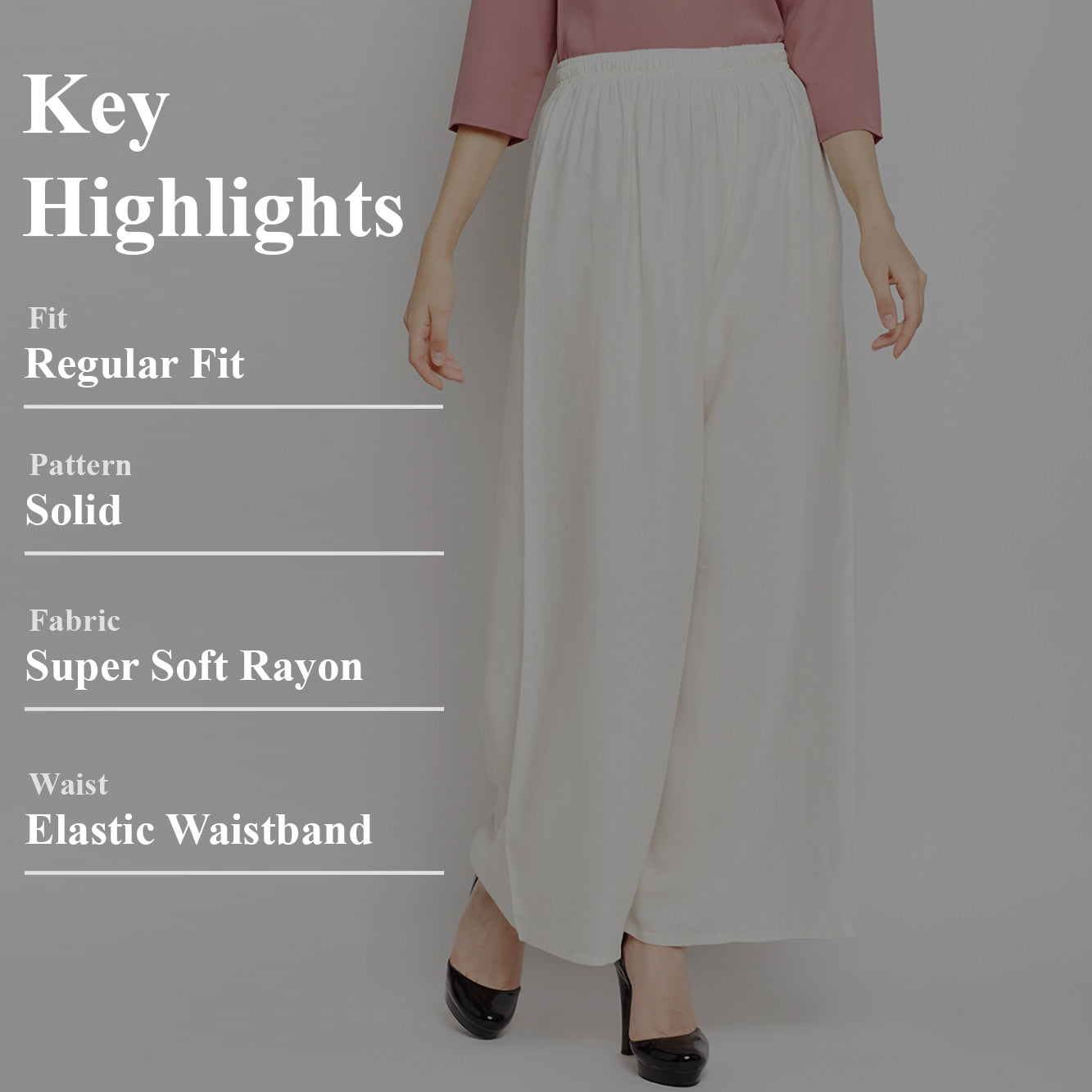 Stylish Women's Palazzo - White