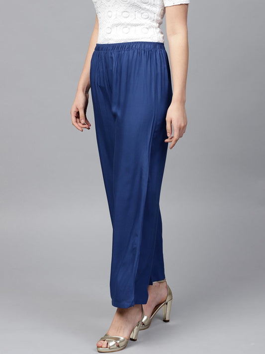 Stylish Women's Palazzo - Royal Blue