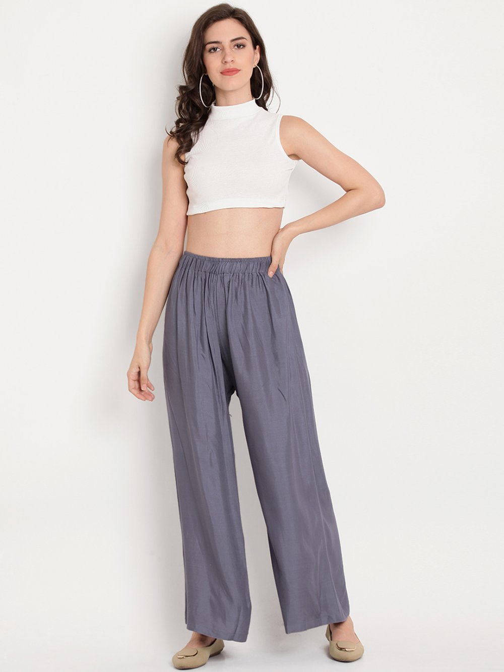 Stylish Women's Palazzo - Grey