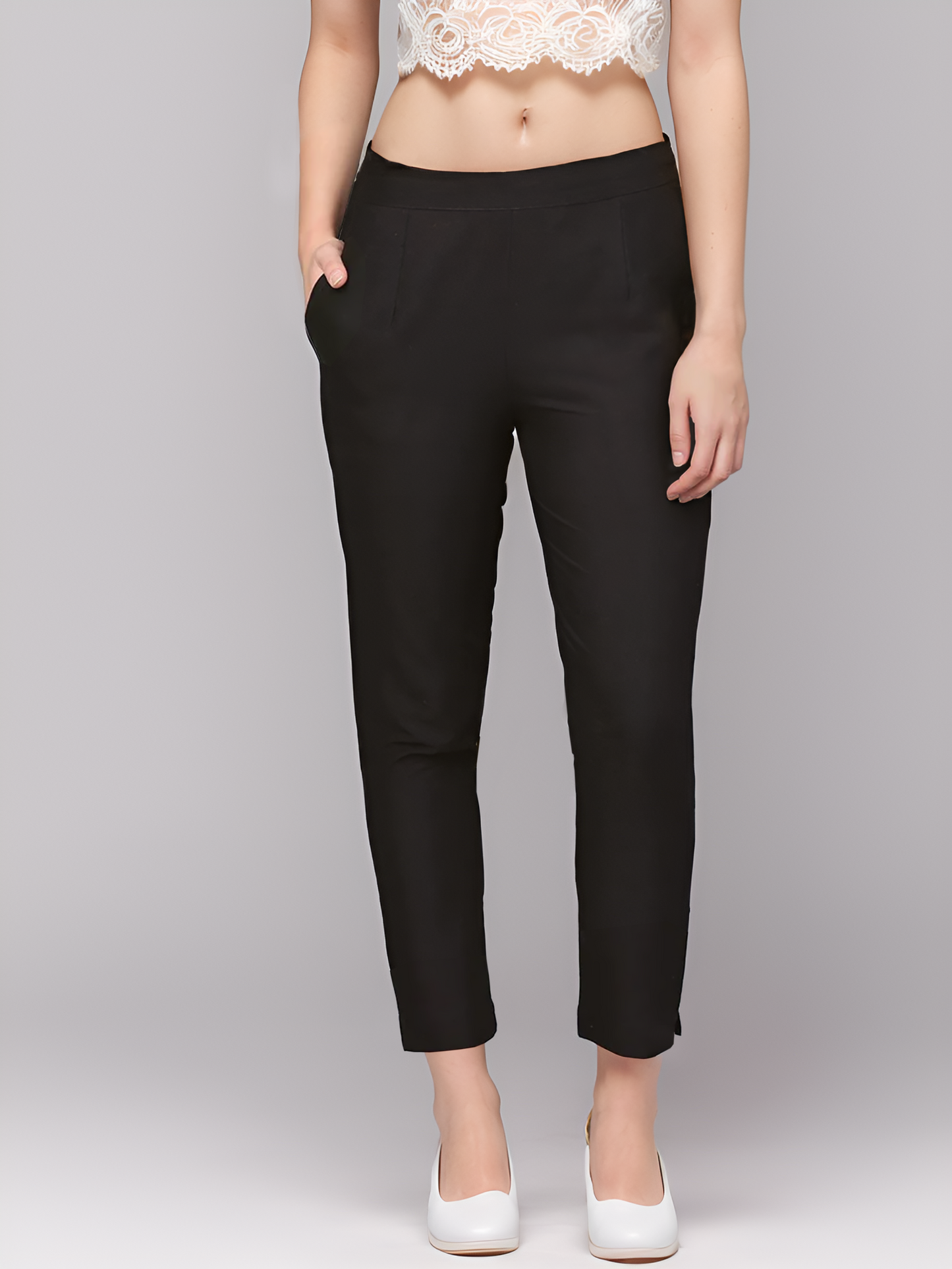 Stylish Cotton Kurti Pant - Black