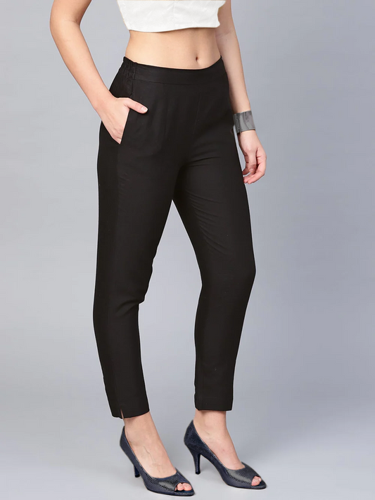 Stylish Cotton Kurti Pant - Black