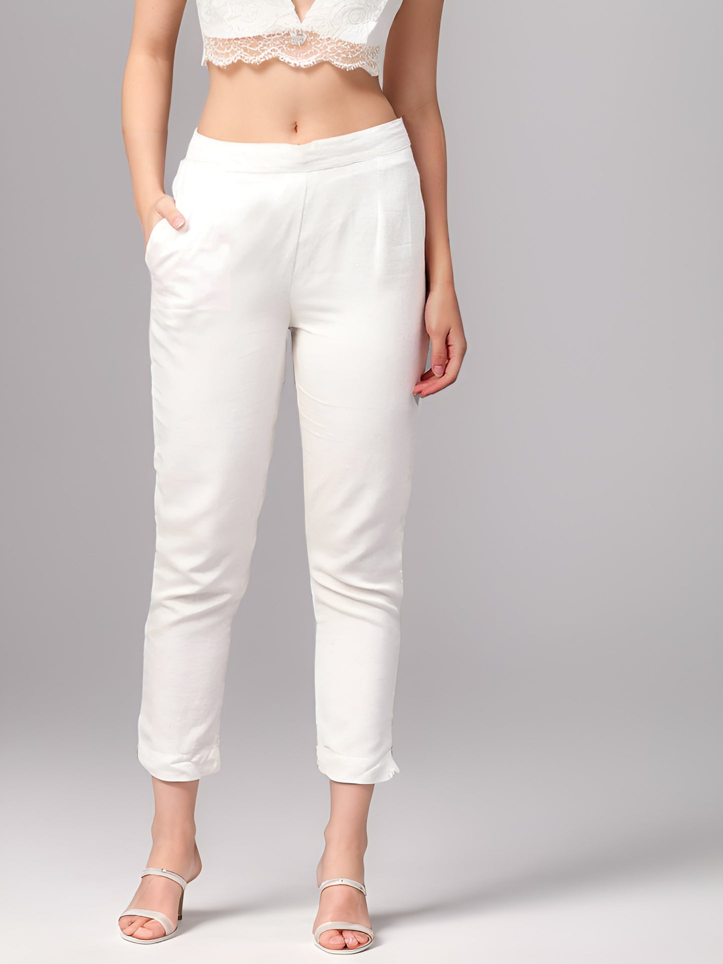 Stylish Cotton Kurti Pant - White