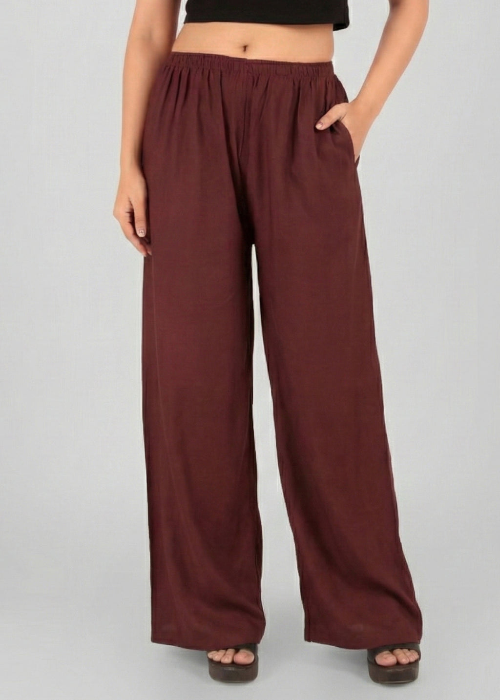 Stylish Women's Palazzo - Coffee Brown