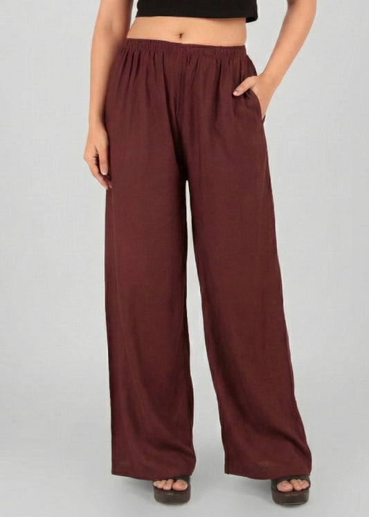 Stylish Women's Palazzo - Coffee Brown