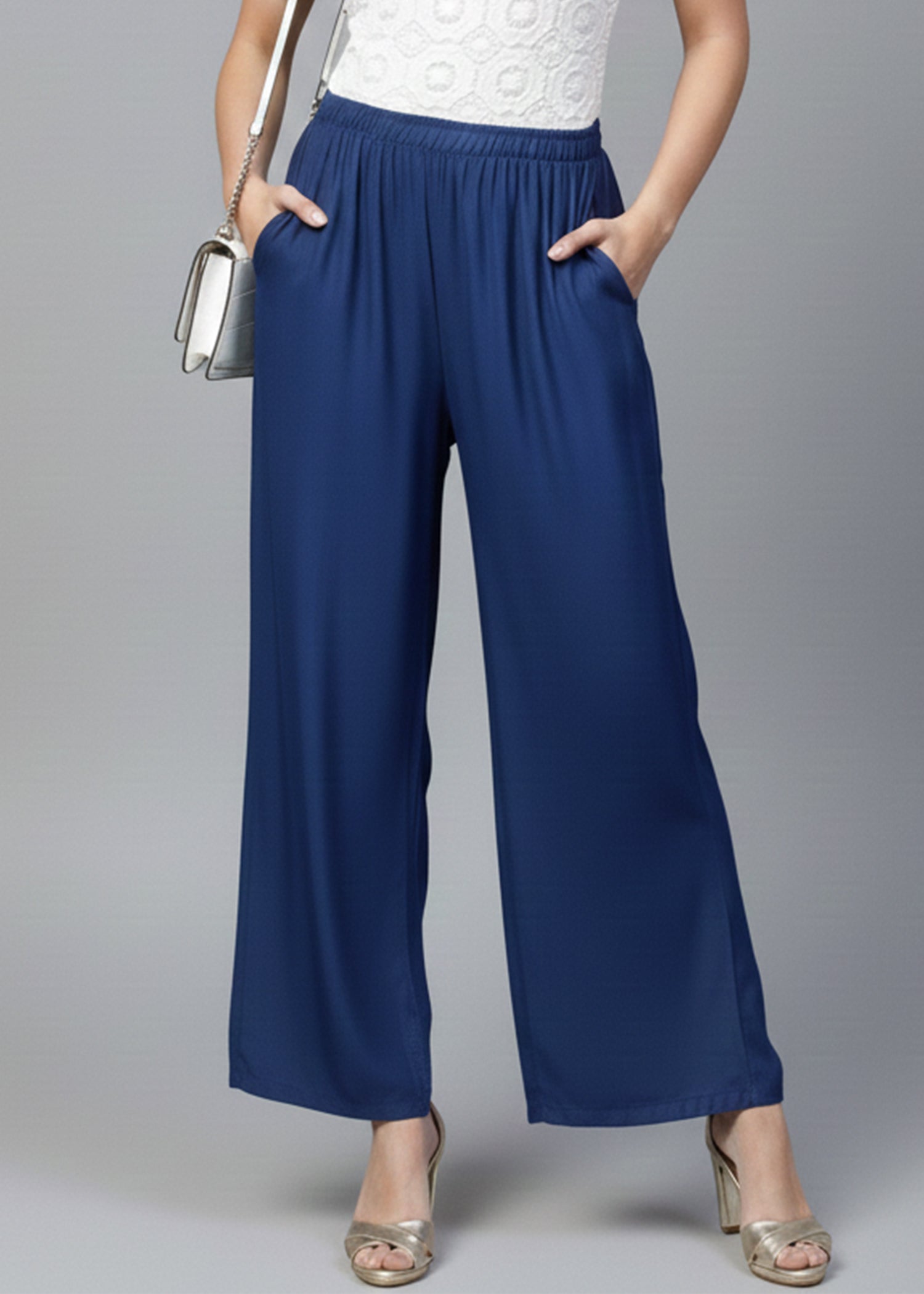 Stylish Women's Palazzo - Petrol Blue
