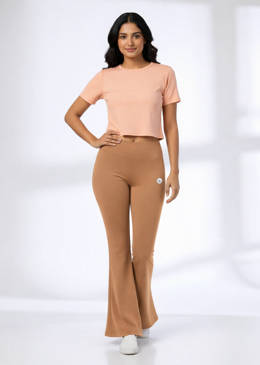 Super Soft Cotton Flared Pants - Golden