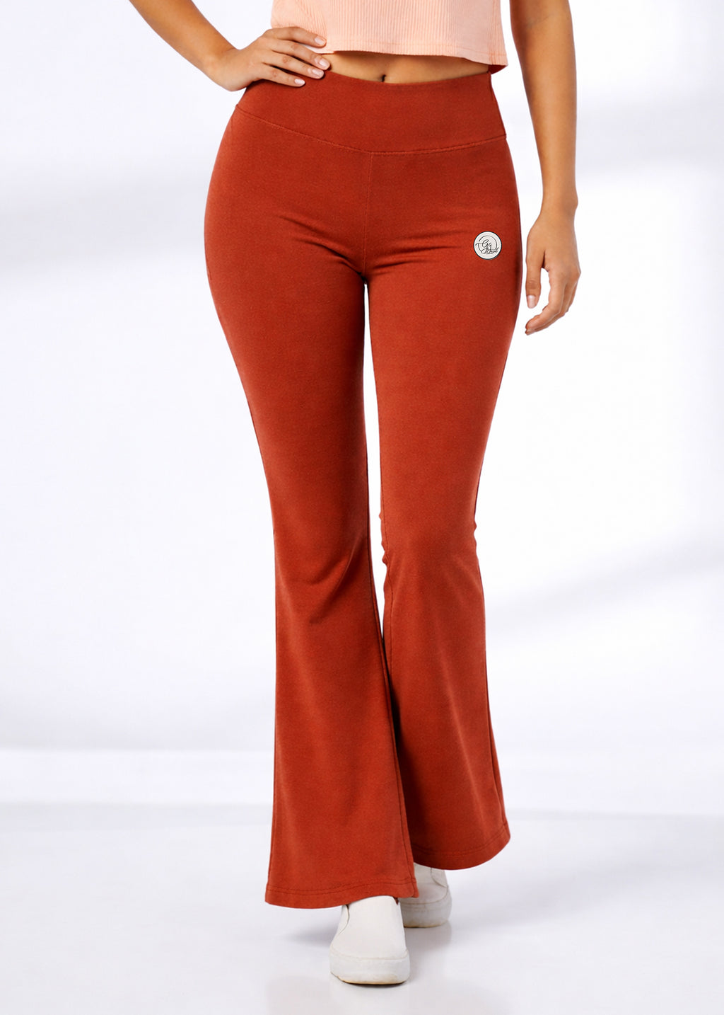 Super Soft Cotton Flared Pants - Rust