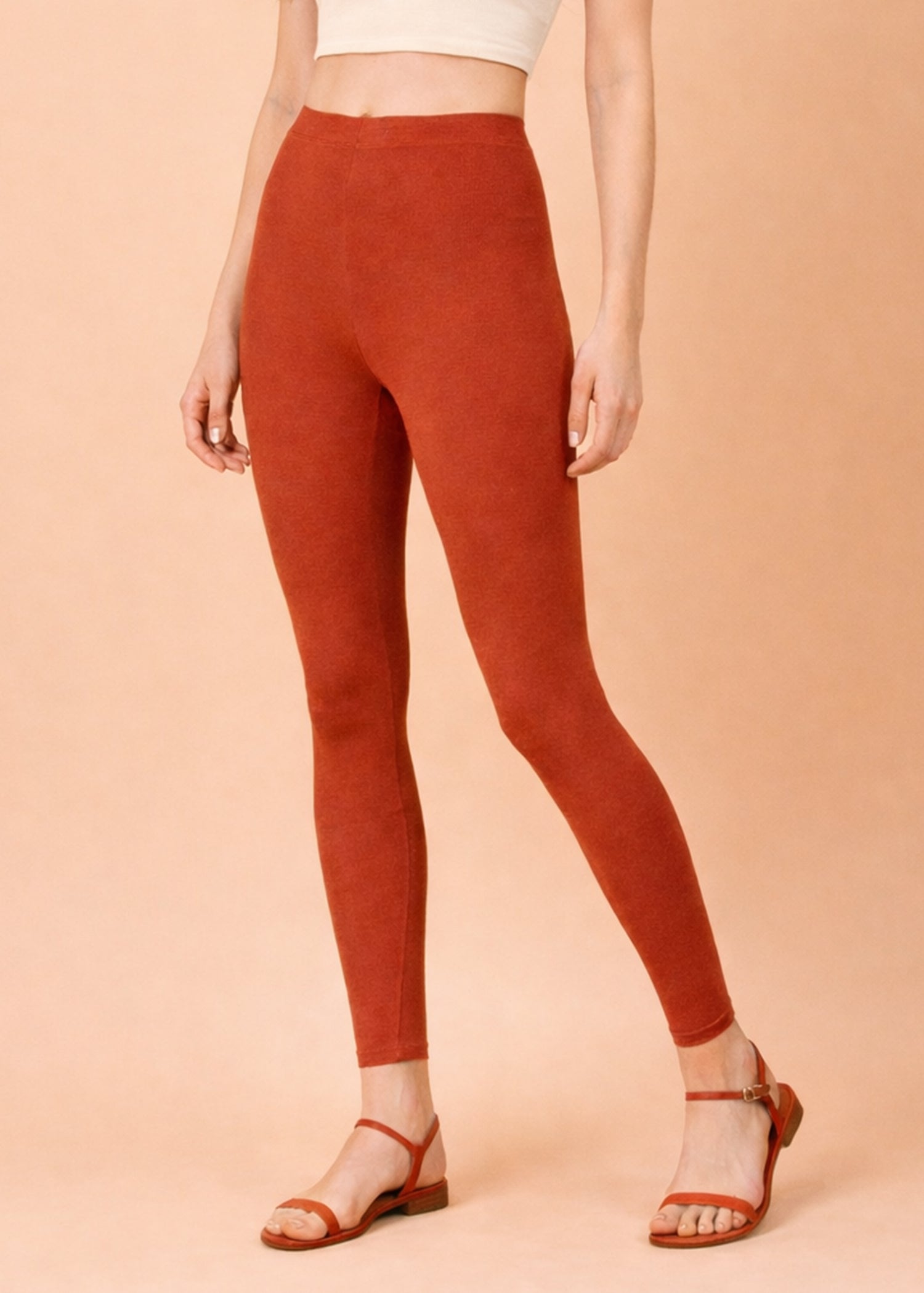 Women Ankle Length Leggings - Rust