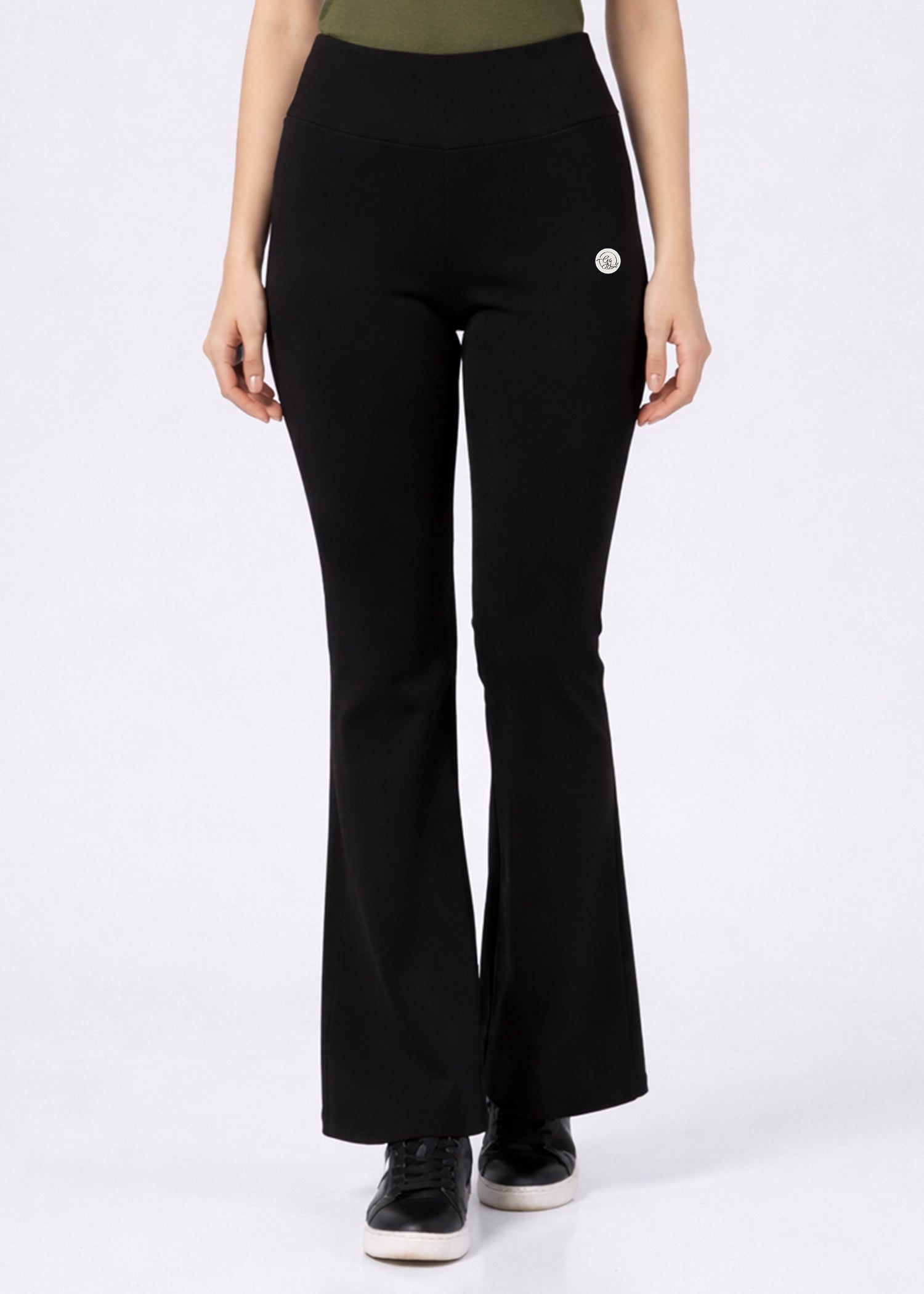 Super Soft Cotton Flared Pants - Black