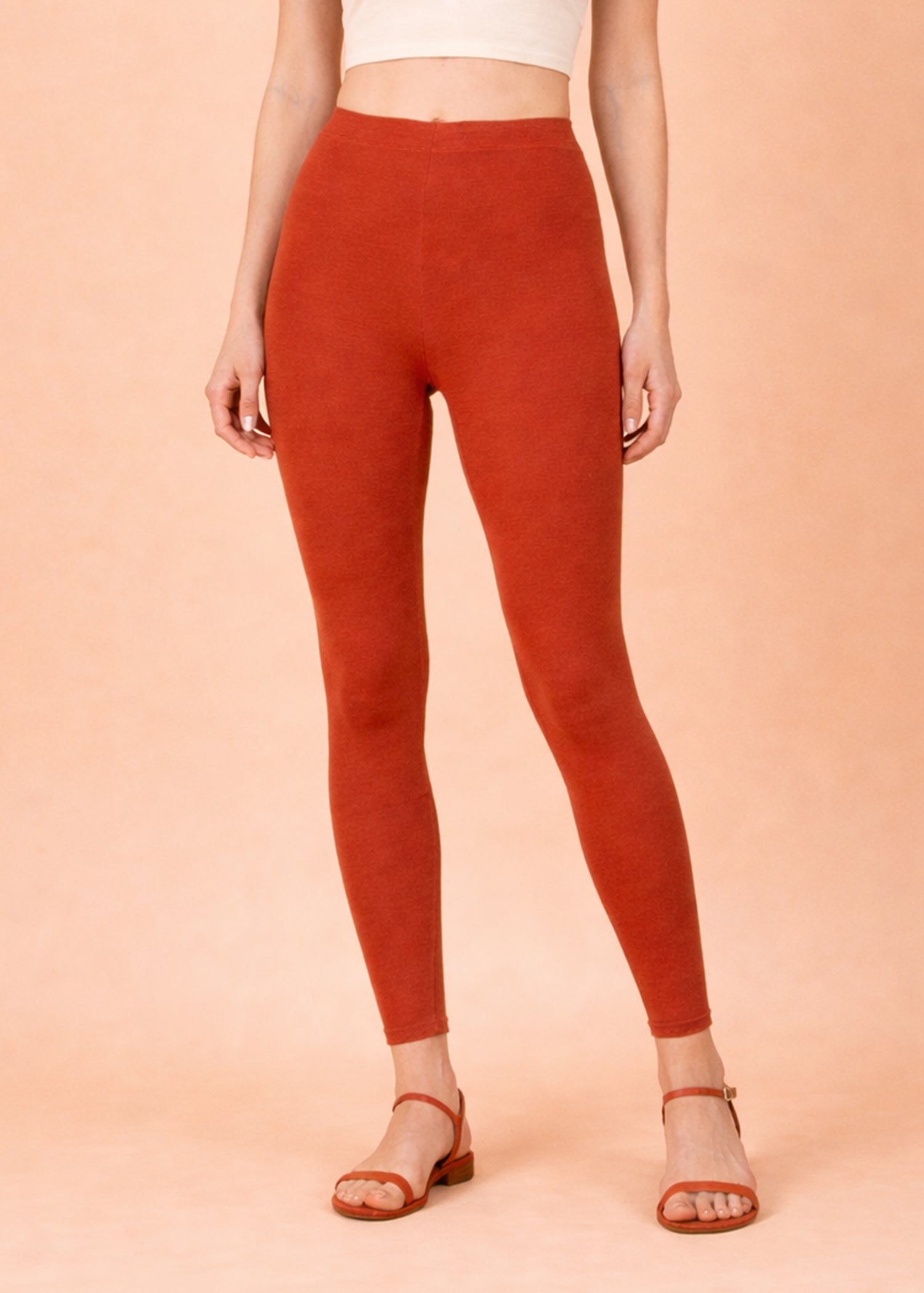 Women Ankle Length Leggings - Rust