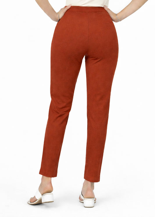 Super Soft Cotton Straight Pants - Rust
