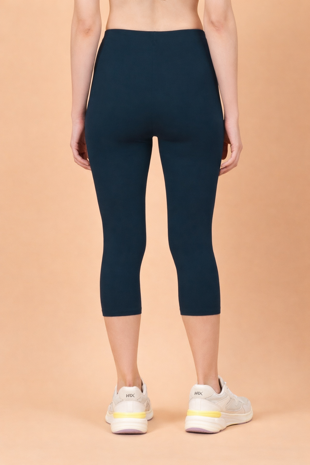 Women Cropped Leggings - Navy Blue