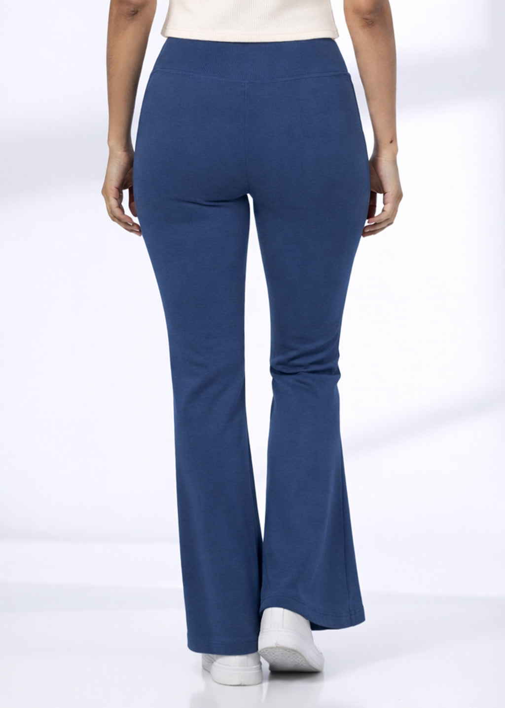 Super Soft Cotton Flared Pants - Petrol Blue