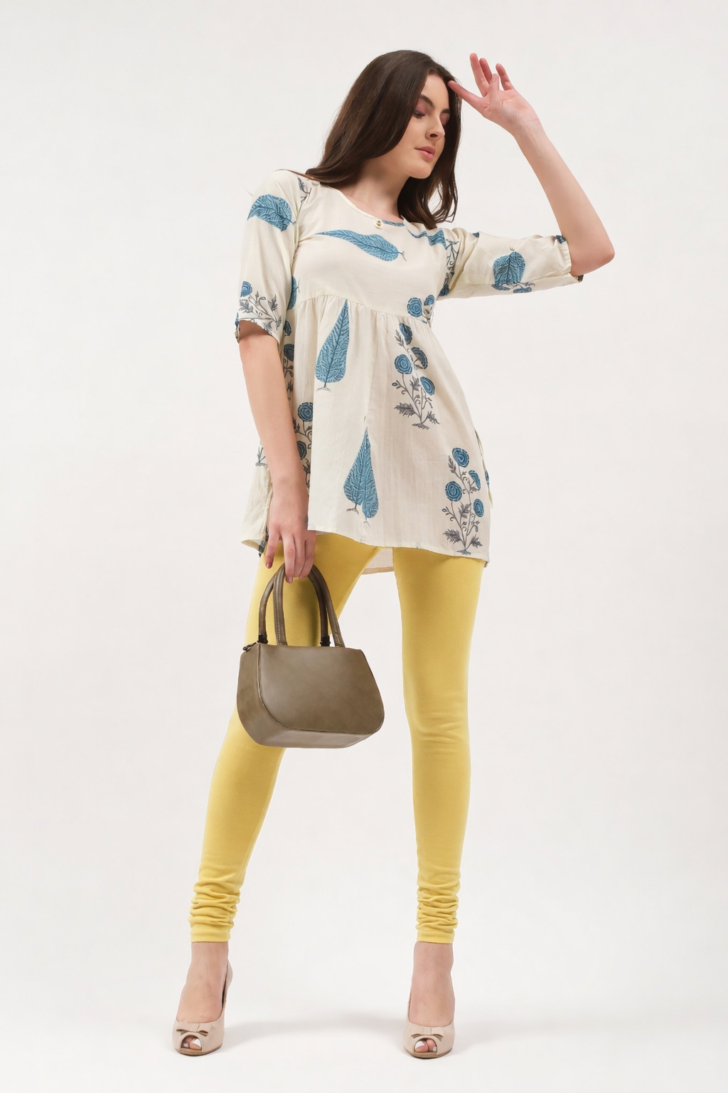 Women Churidar Leggings - Beige