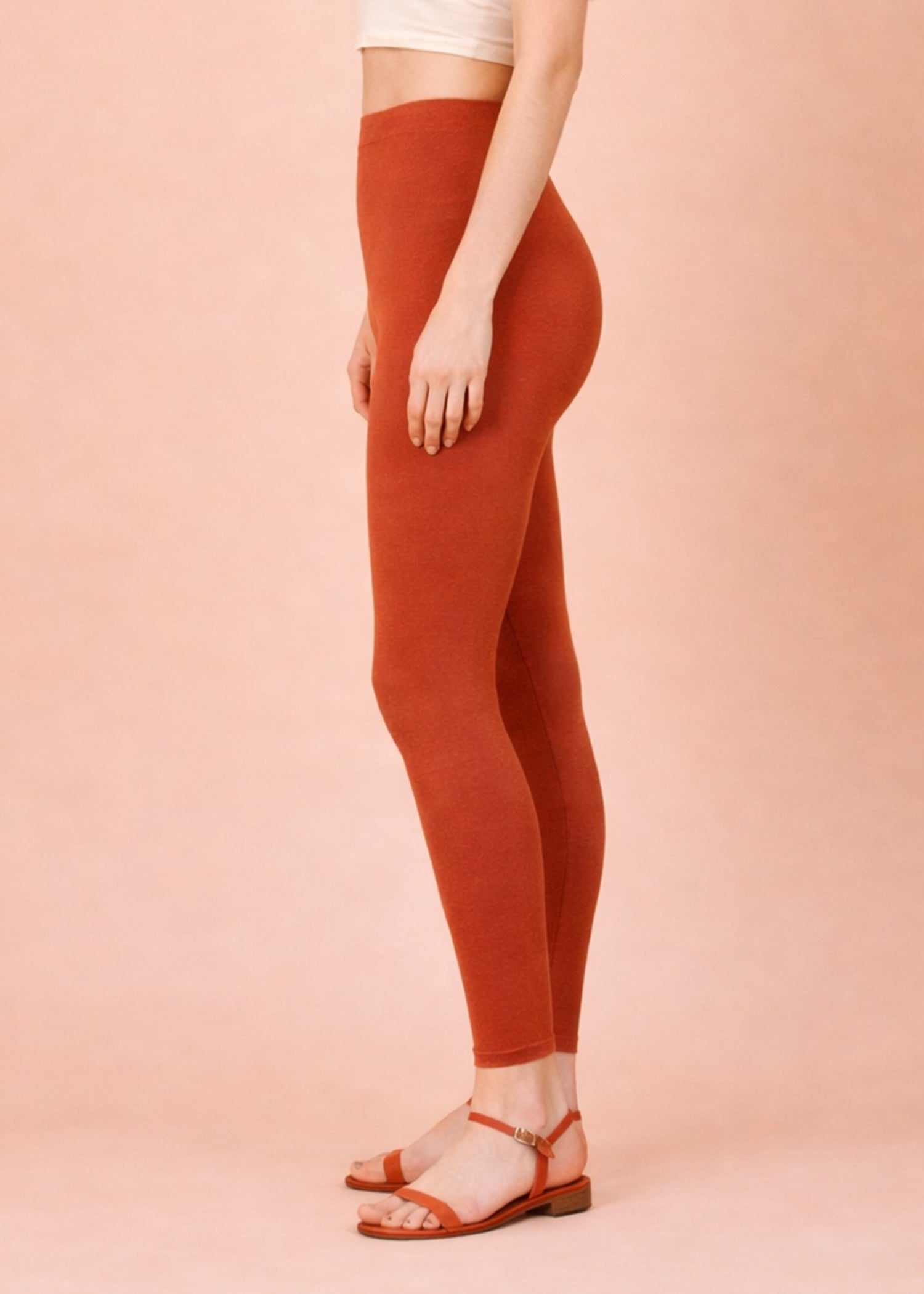 Women Ankle Length Leggings - Rust