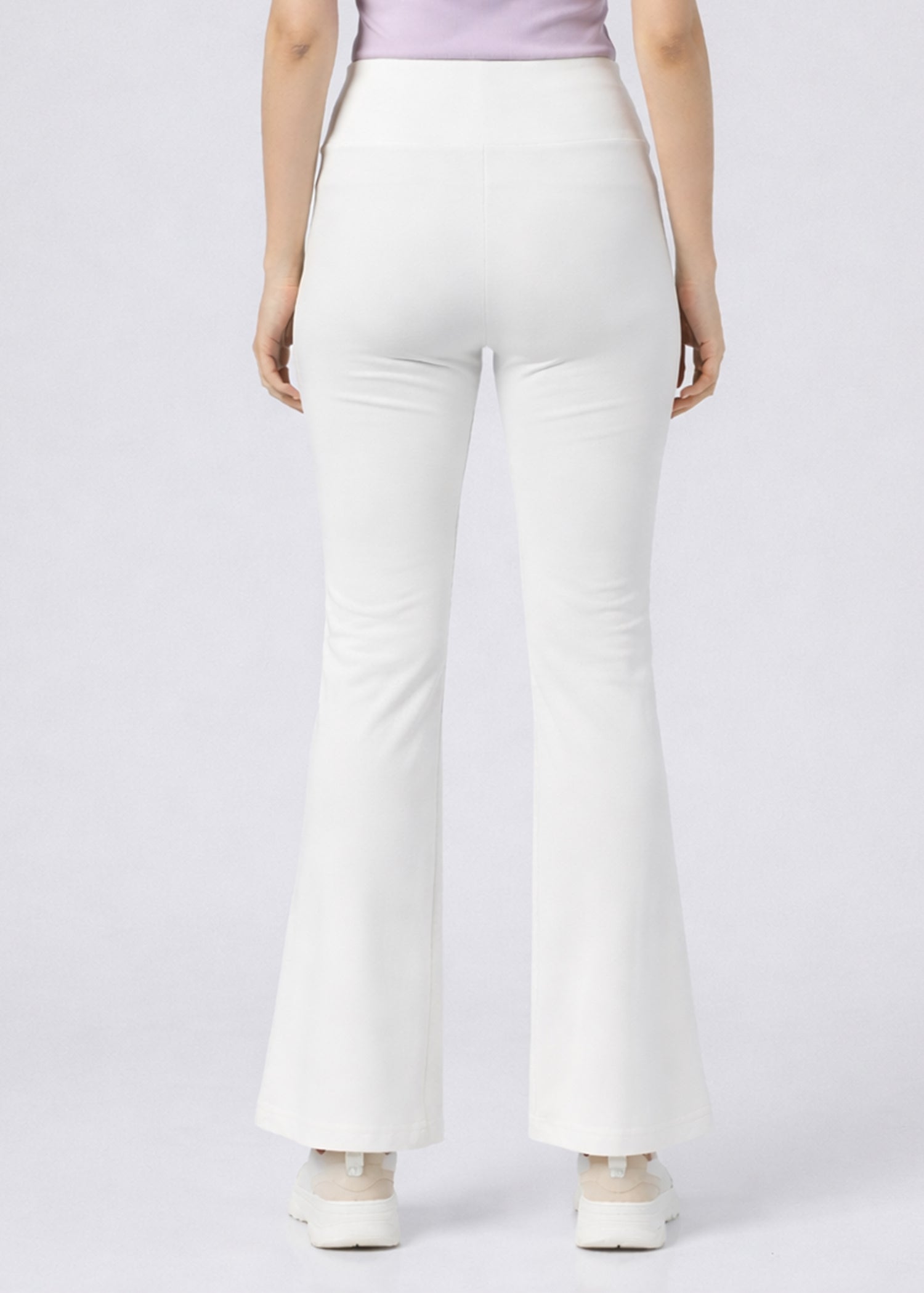 Super Soft Cotton Flared Pants - White