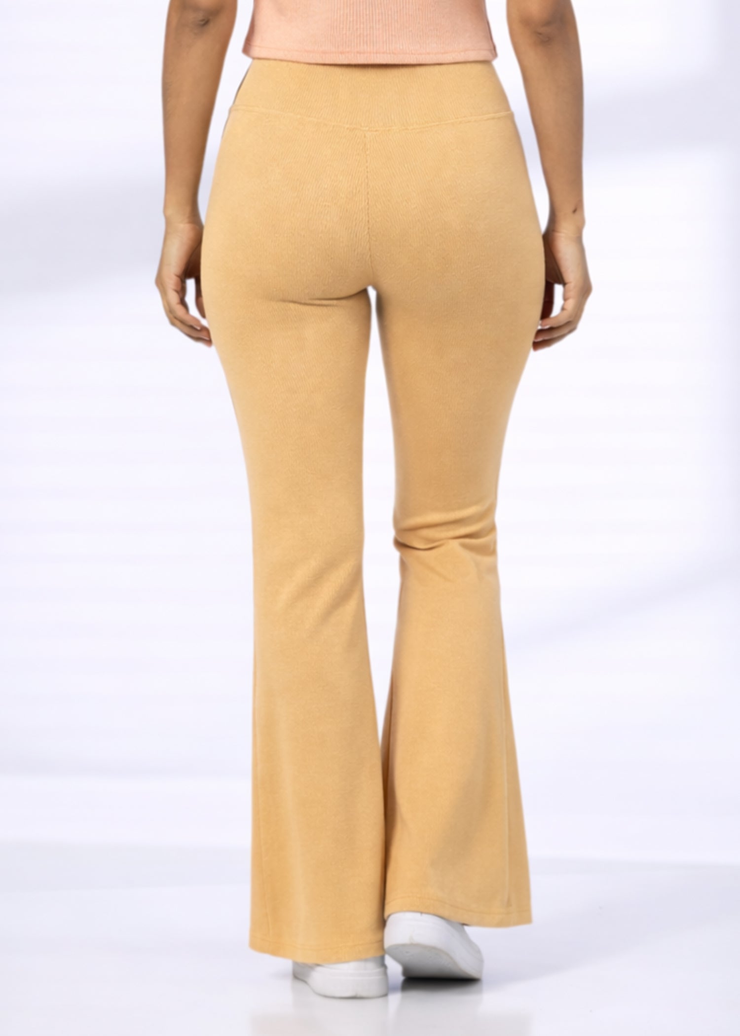Super Soft Cotton Flared Pants - Beige