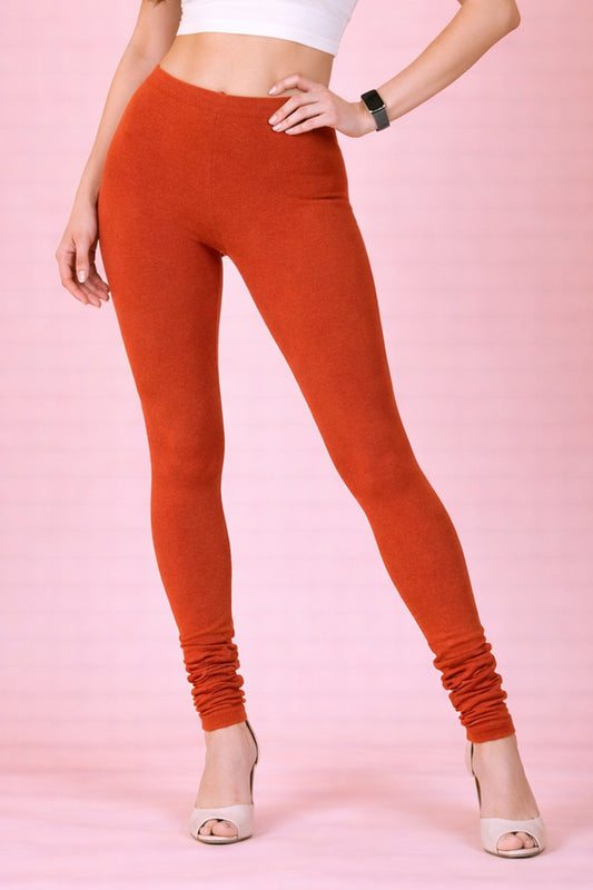Women Churidar Leggings - Rust