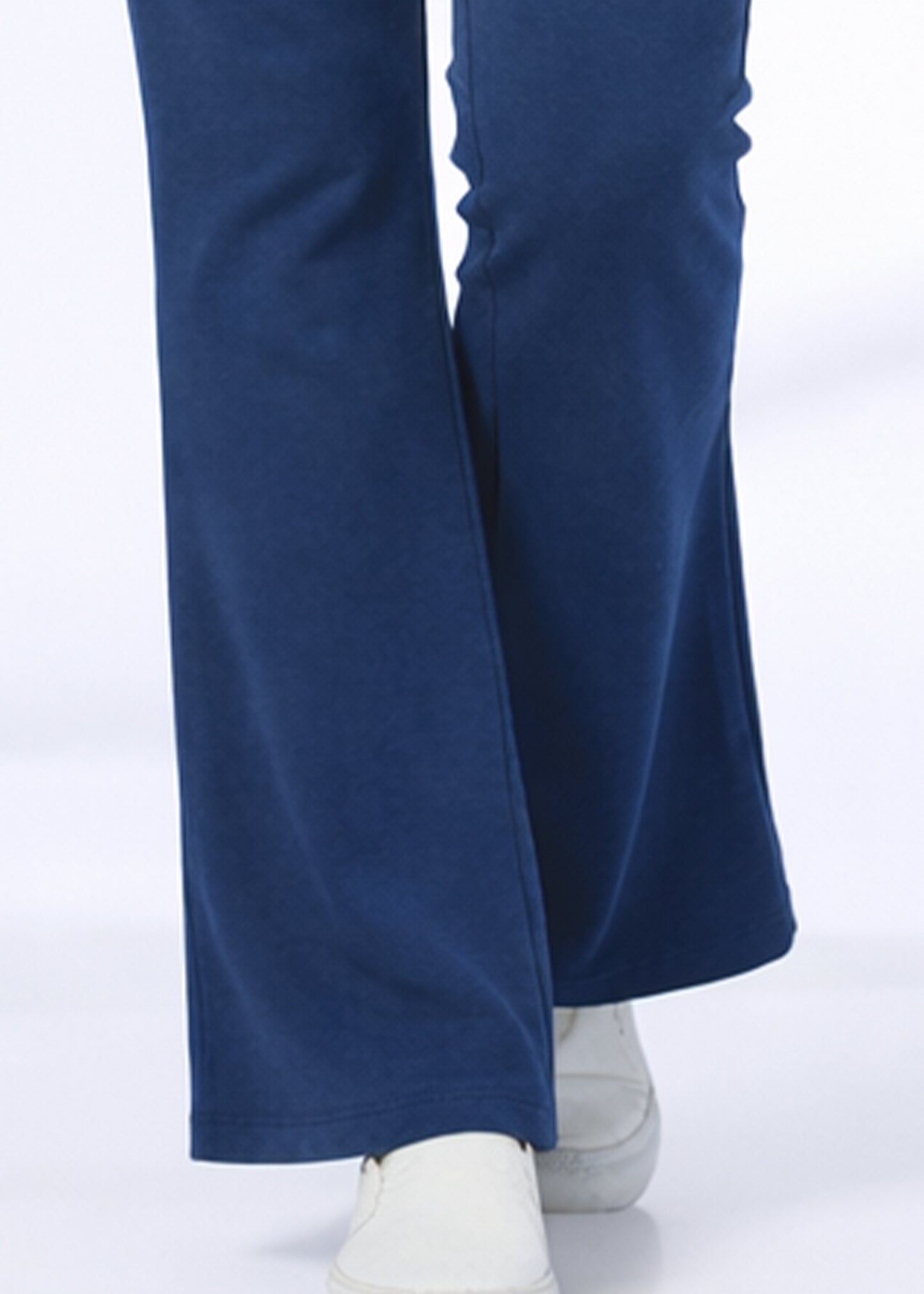 Super Soft Cotton Flared Pants - Navy Blue