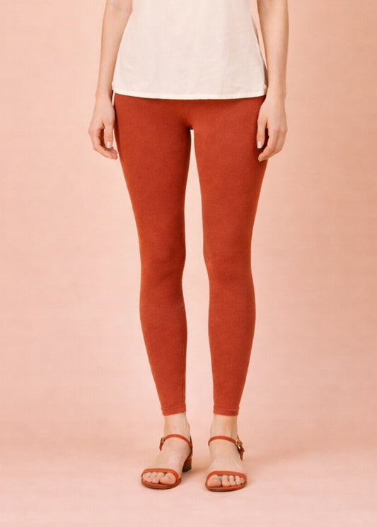 Women Ankle Length Leggings - Rust