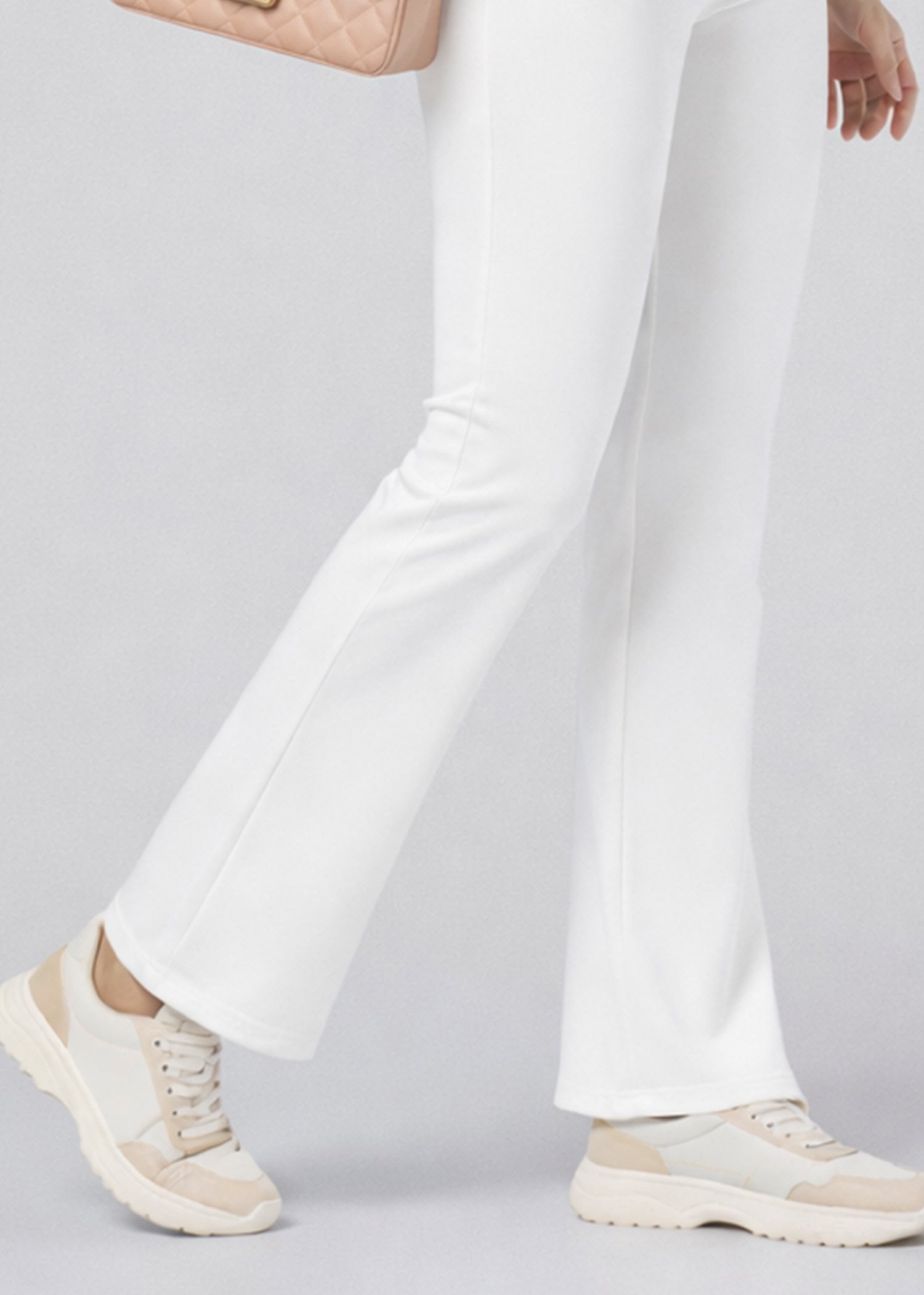 Super Soft Cotton Flared Pants - White