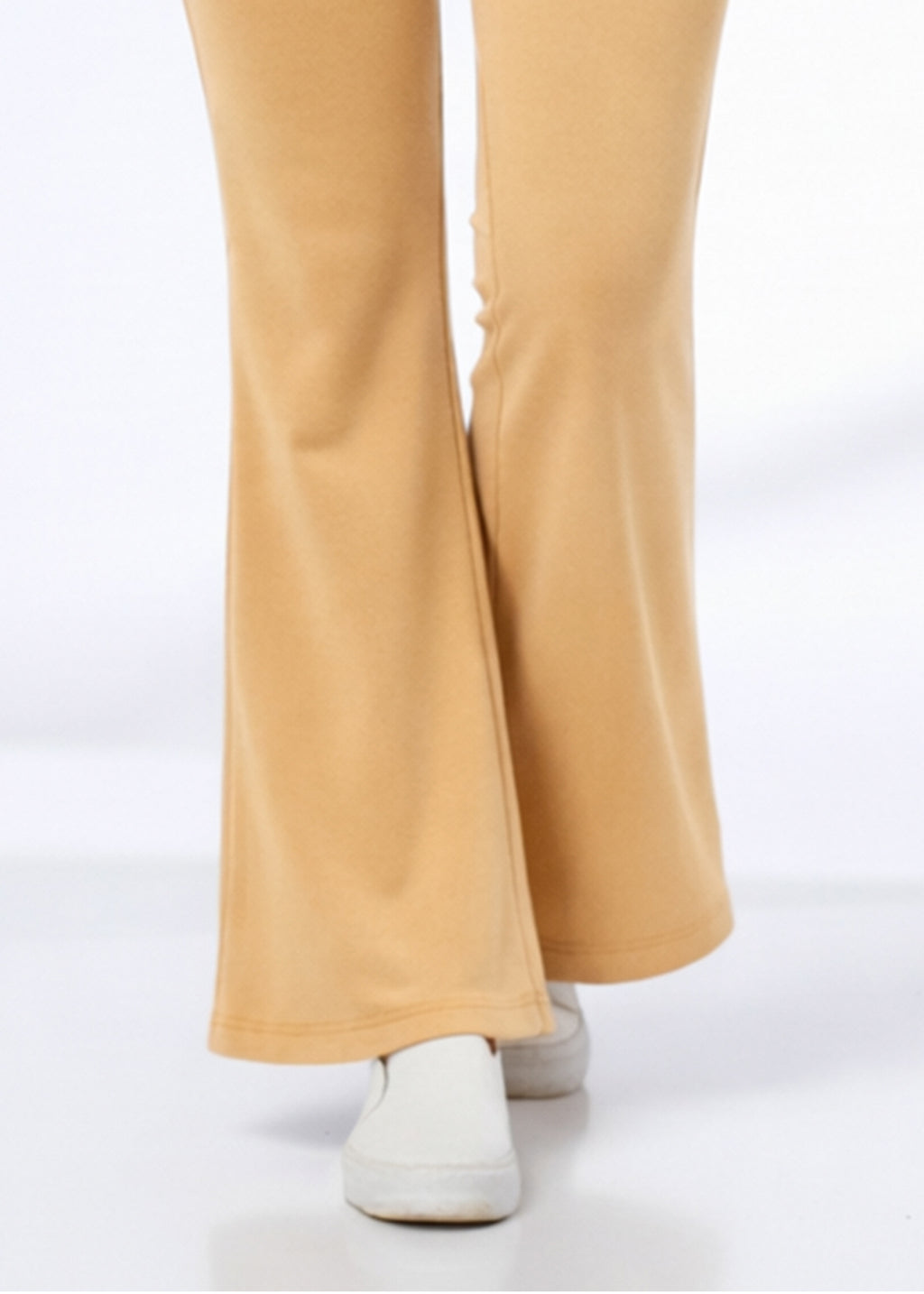 Super Soft Cotton Flared Pants - Beige
