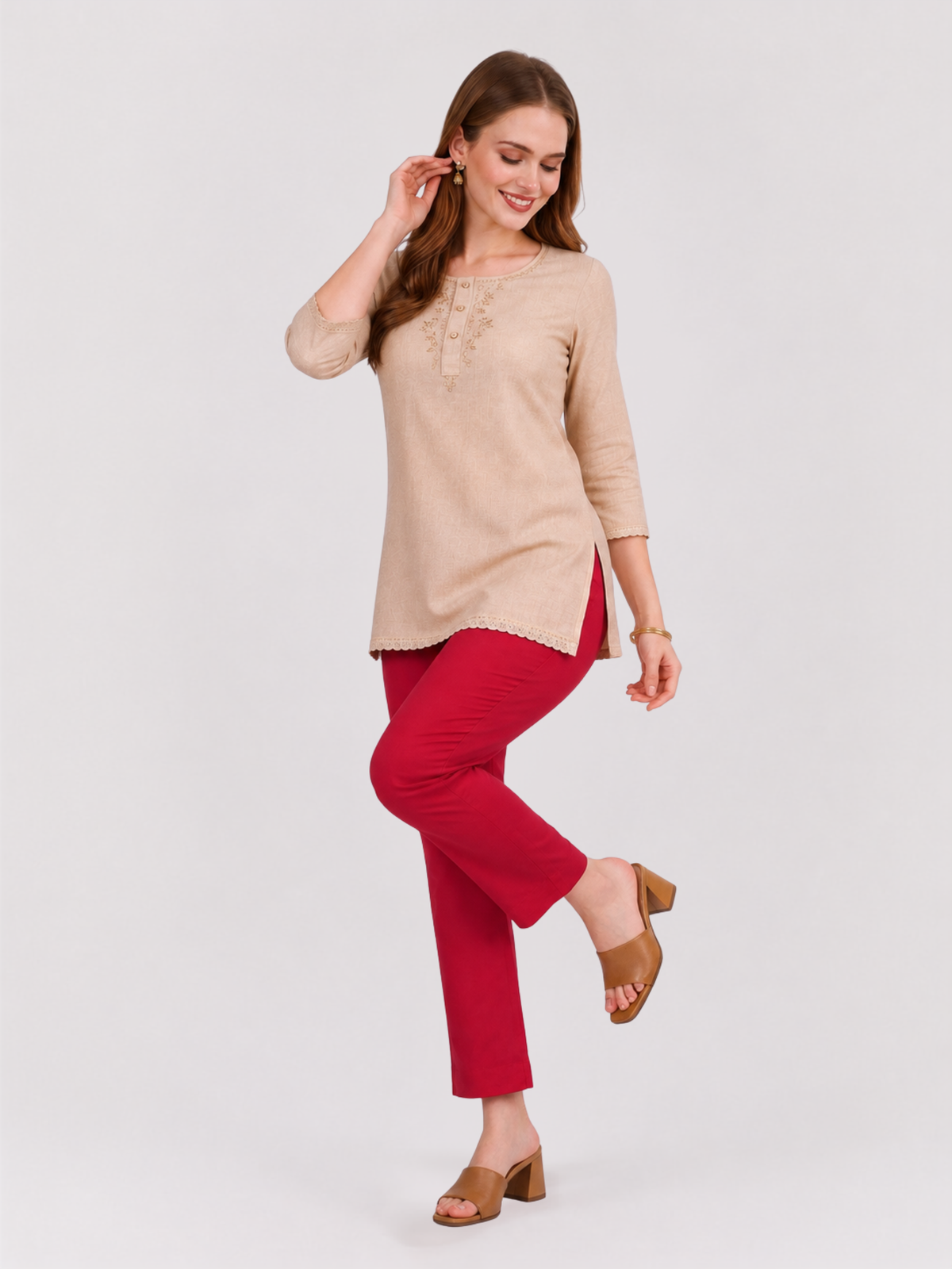Stylish Women's Rayon Kurti Pants - Maroon