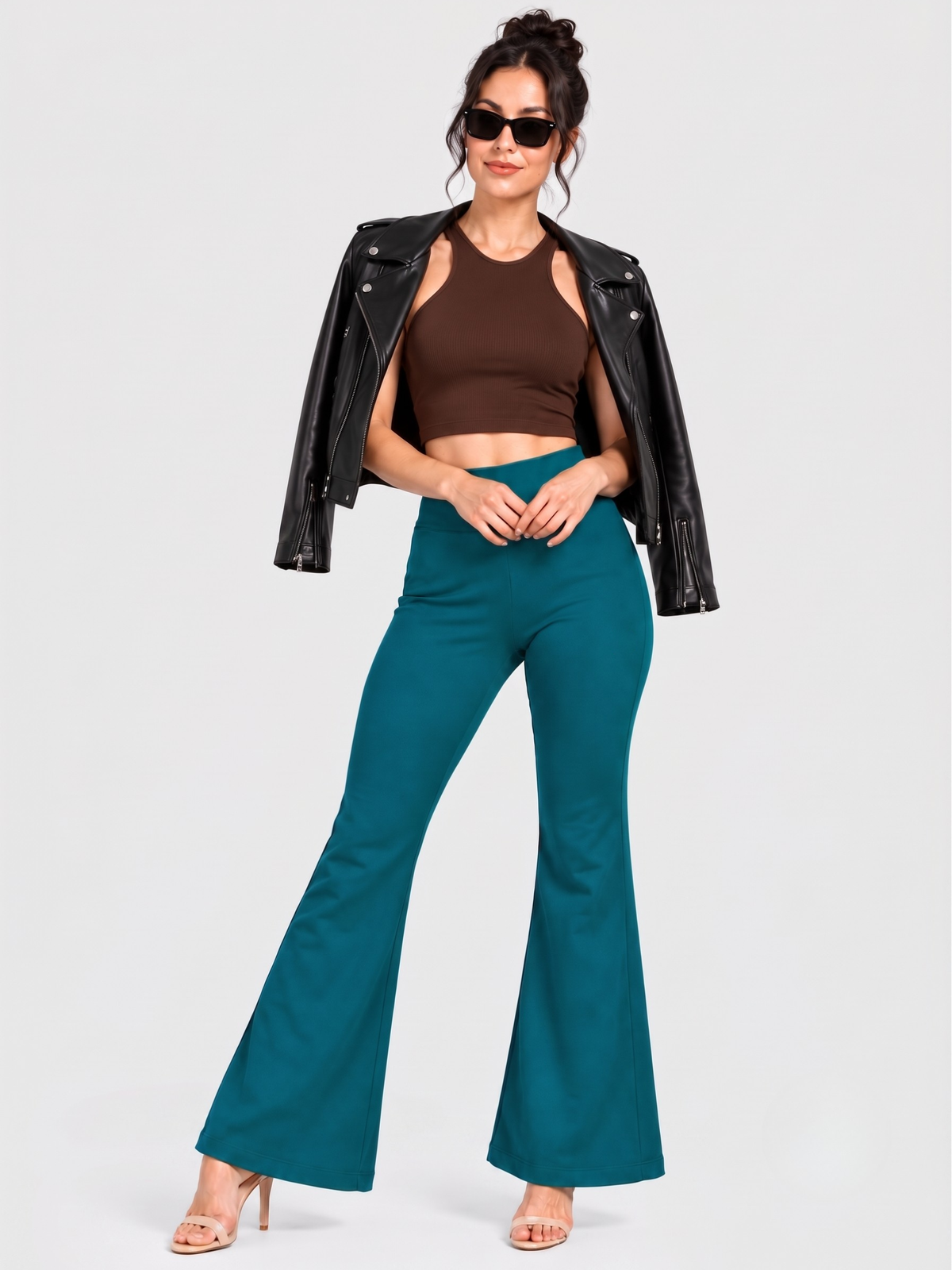 Super Soft Cotton Flared Pants - Teal