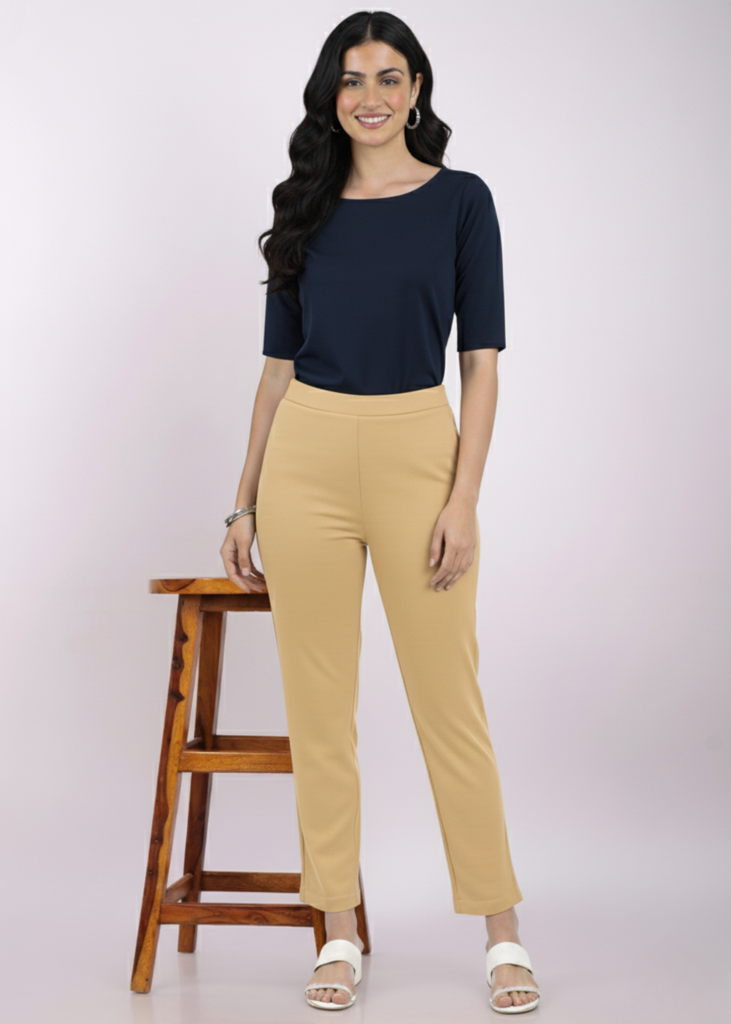 Super Soft Cotton Straight Pants - Golden