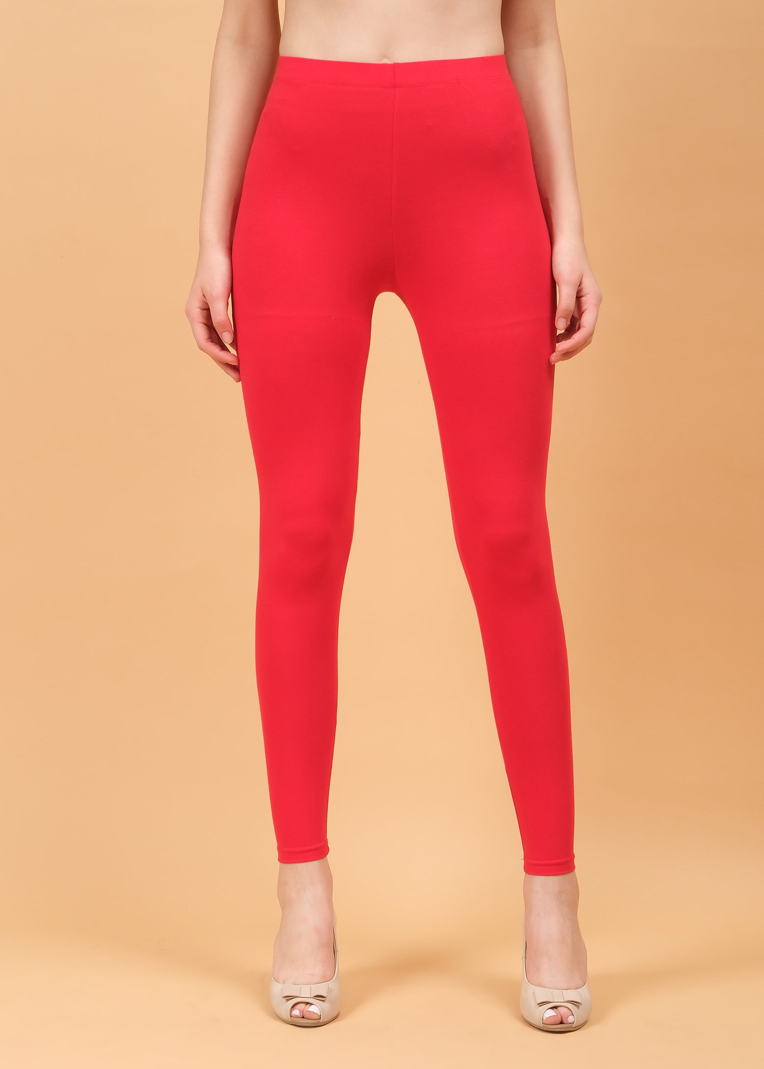 Women Ankle Length Leggings - Red
