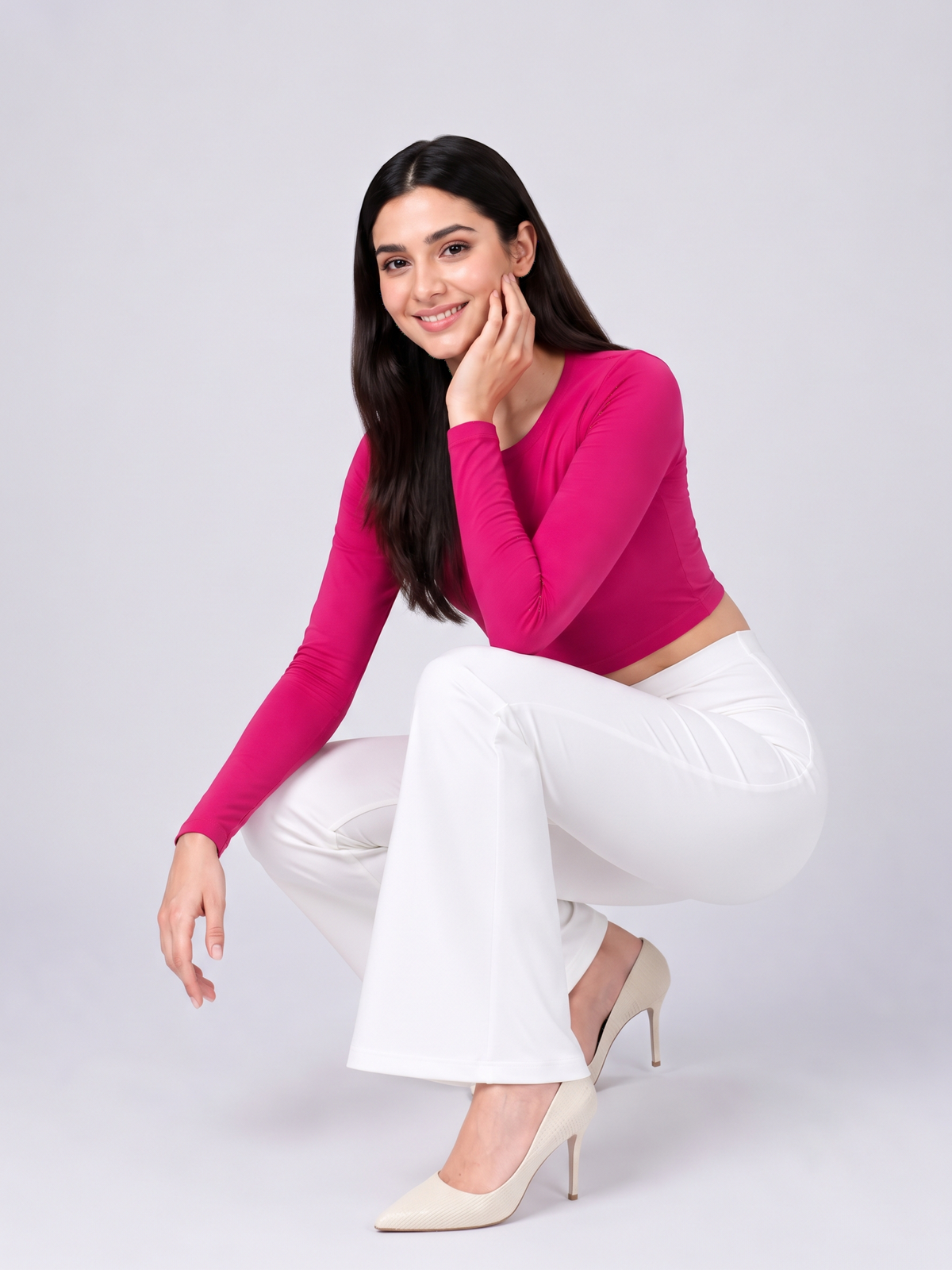 Super Soft Cotton Flared Pants - White