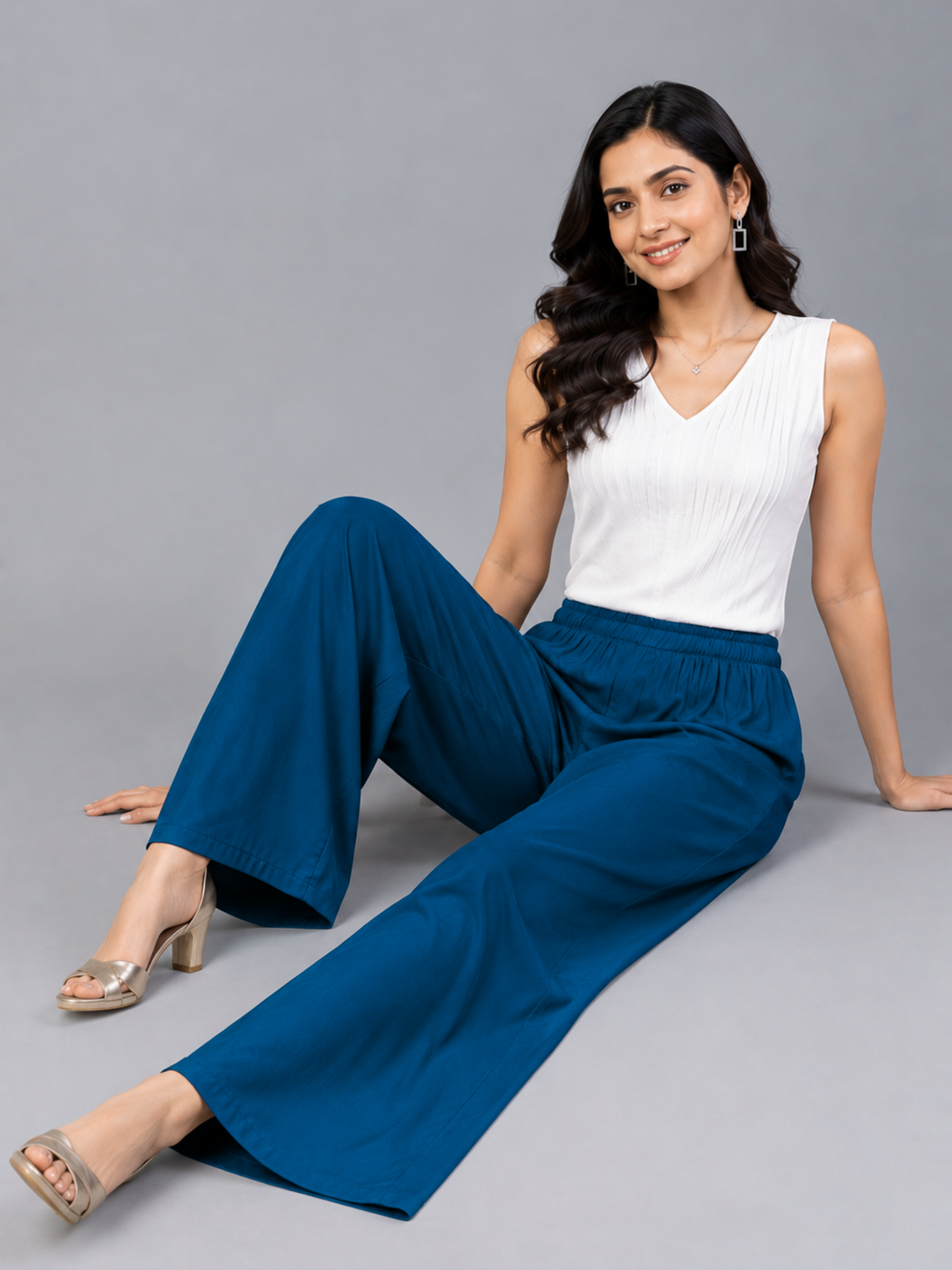 Stylish Women's Palazzo - Petrol Blue