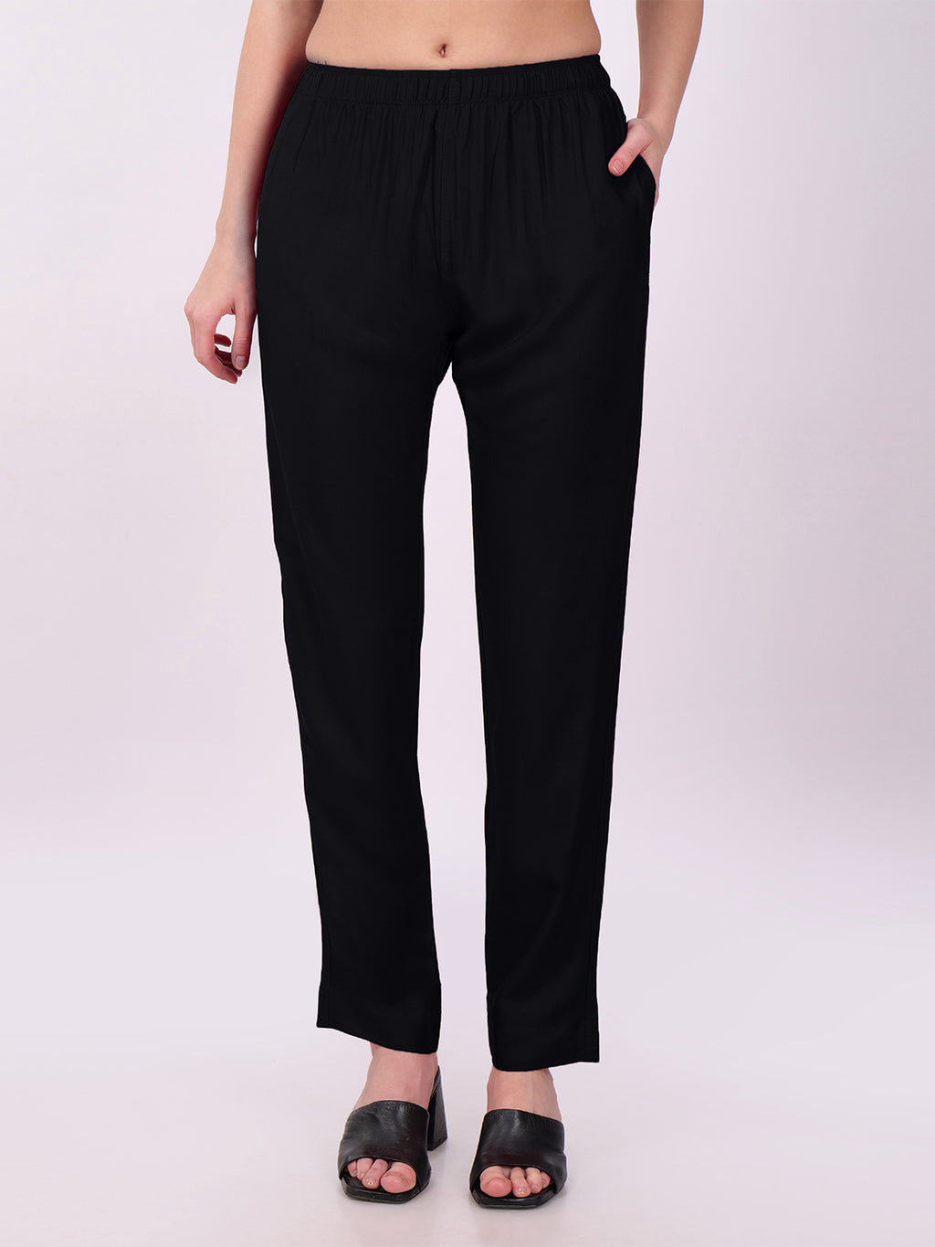 Stylish Women's Rayon Kurti Pants - Black