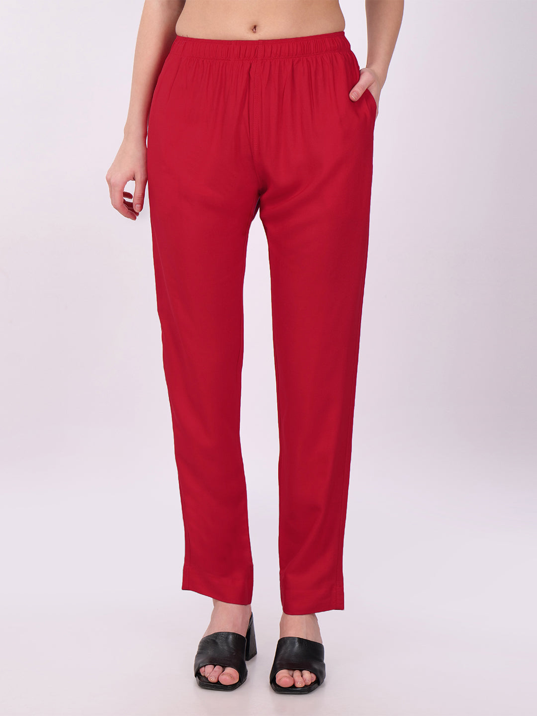 Stylish Women's Rayon Kurti Pants - Maroon