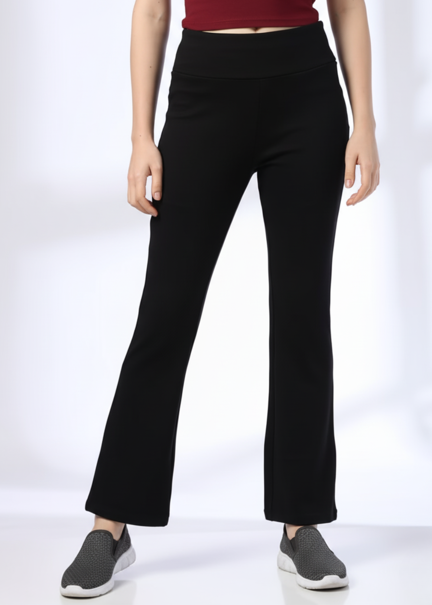Super Soft Cotton Flared Pants - Black