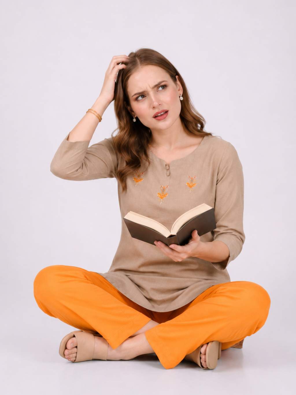 Stylish Women's Rayon Kurti Pants - Orange
