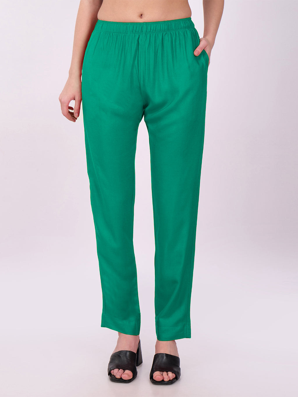 Stylish Women's Rayon Kurti Pants - Sea Green